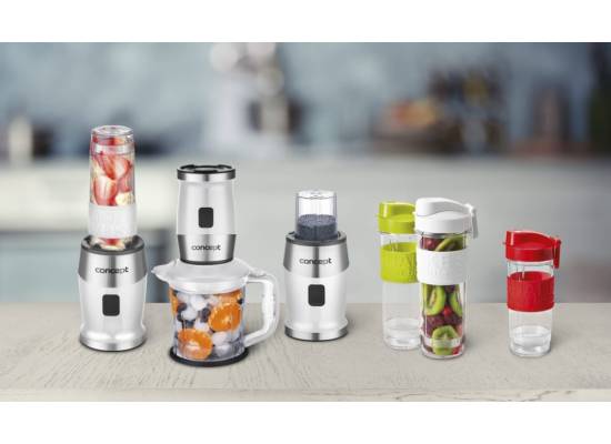 Smoothie maker + chopper + młynek CONCEPT SM3391 | 700 W biały butelki 2 x 570 ml + 400 ml