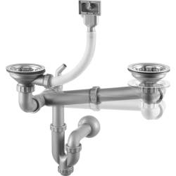 DEANTE ZXY_9956 Syfon do zlewozmywaka stalowego 1.5- i 2-komorowego