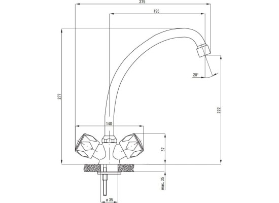 Bateria DEANTE NEO Teno BON 060D chrom