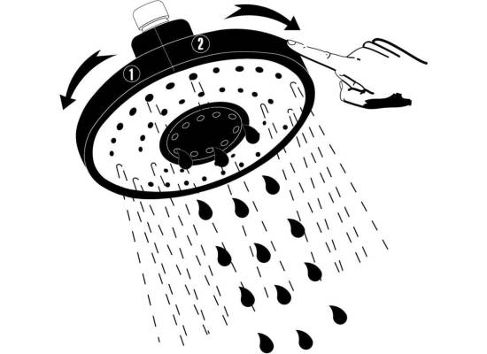 DEANTE PEONIA NAC019K zestaw prysznicowy z deszczownią i wylewką 3-funkcyjna (bez baterii) CHROM