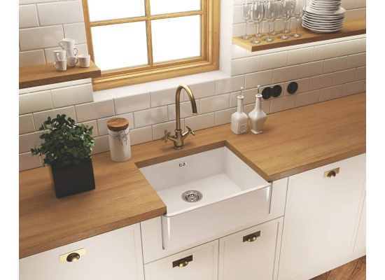 Zlew ceramiczny farmerski DEANTE Sabor ZCB 610K biały połsyk