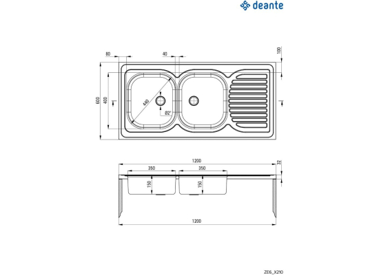 Zlew DEANTE Tango ZE6 0210 | 120x60 | stal SATYNA