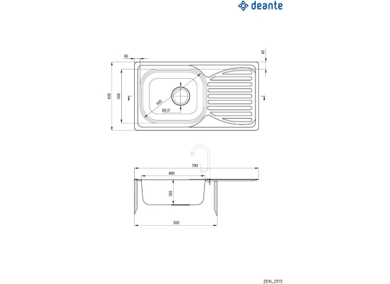 Zlew DEANTE Doppio ZEN 0113 stal SATYNA