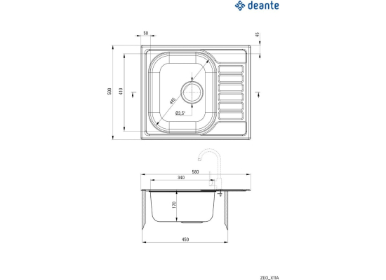 Zlew DEANTE Soul ZEO 311A stal LEN
