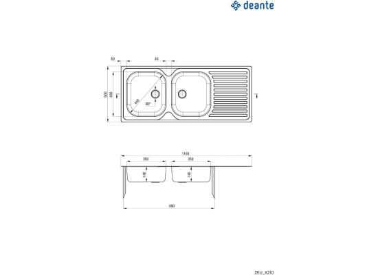 Zlew DEANTE Techno ZEU 0210 stal SATYNA