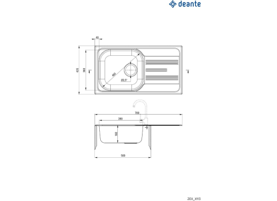 Zlew DEANTE Xylo ZEX 0113 stal SATYNA