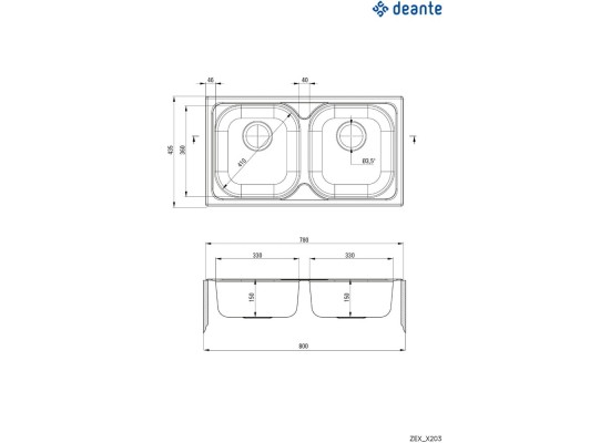 Zlew DEANTE Xylo ZEX 0203 stal SATYNA