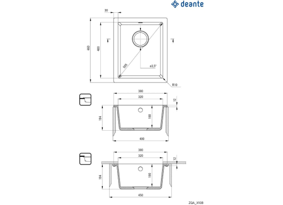 Zlew DEANTE Corda ZQA A10B alabaster