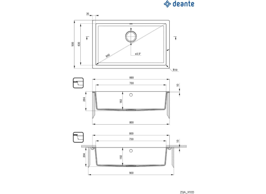 Zlew DEANTE Corda ZQA A10D alabaster