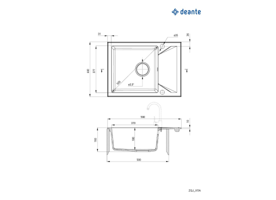 Zlew DEANTE Evora ZQJ 511A beż