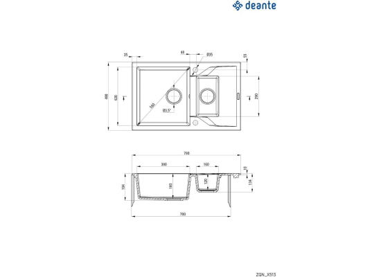 Zlew DEANTE Andante ZQN 7113 piasek