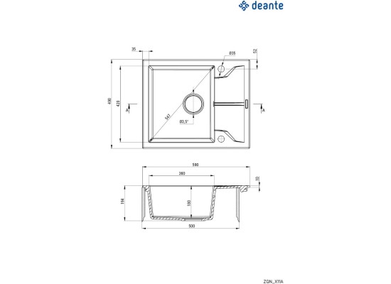 Zlew DEANTE Andante ZQN 711A piasek
