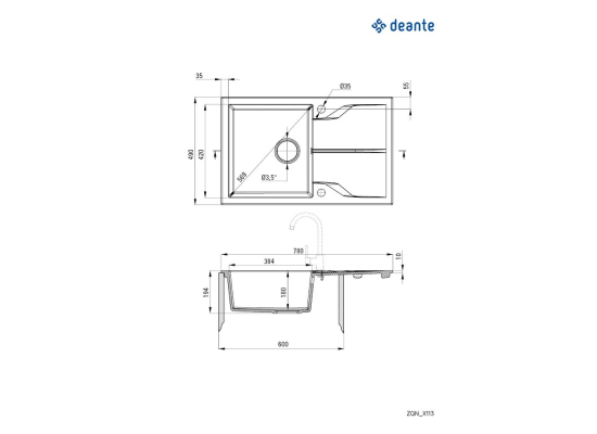 Zlew DEANTE Andante ZQN N113 nero