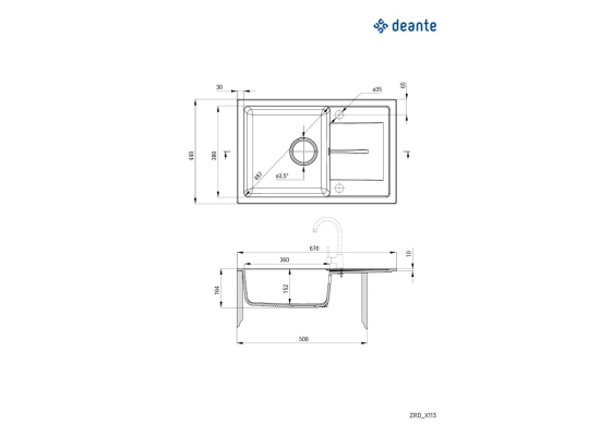 Zlew DEANTE Leda ZRD S113 szary metalik
