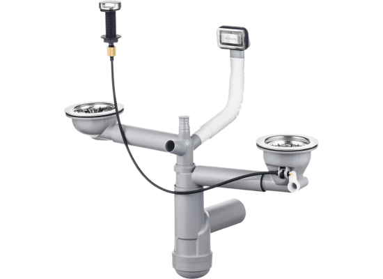 DEANTE ZXY_9912 Syfon do zlewozmywaka granitowego 1.5- i 2-komorowego - Space-Saver