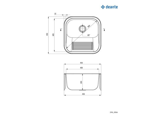Zlew gospodarczy DEANTE ZYK 010A stal SATYNA