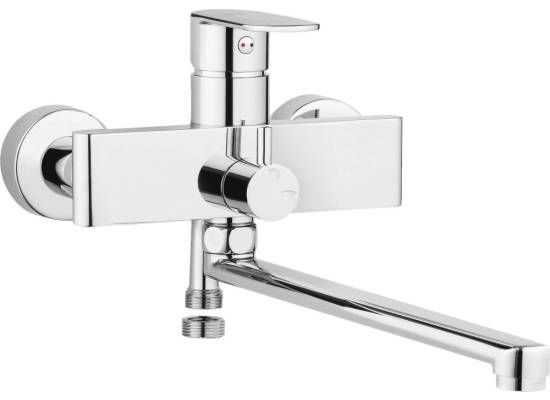 DEANTE BGA_056M Bateria umywalkowo-wannowa ścienna z wydłużoną wylewką - podłączenie na wąż