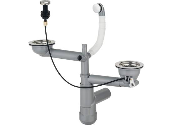 DEANTE ZXY_9918 Syfon do zlewozmywaka granitowego 1.5- i 2-komorowego - Space-Saver