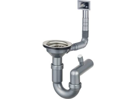 DEANTE ZXY_9926 Syfon do zlewozmywaka stalowego 1-komorowego - odpływ 3.5"