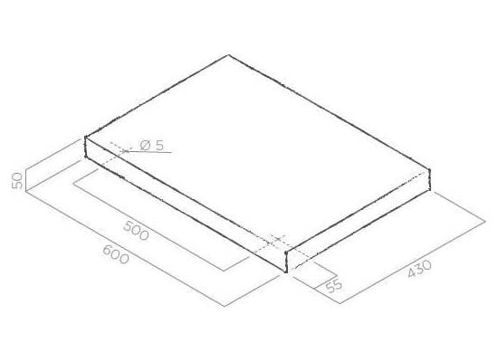 Półka drewniana ELICA przyścienna 60 cm do Bio (KIT0120946)