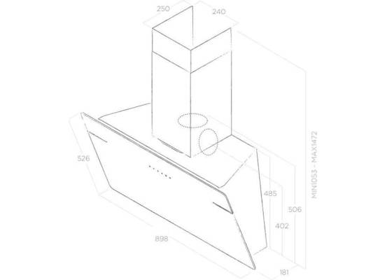 _kupon RABAT %_| Okap przyścienny ELICA L'ESSENZA WH/A/90 białe szkło | 691 m3/h (PRF0124234A)
