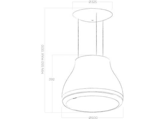 _kupon RABAT %_| Okap wyspowy ELICA SHINING PELTROX/F/50 metal z efektem peltrox | 460 m3/h (PRF0120497A)