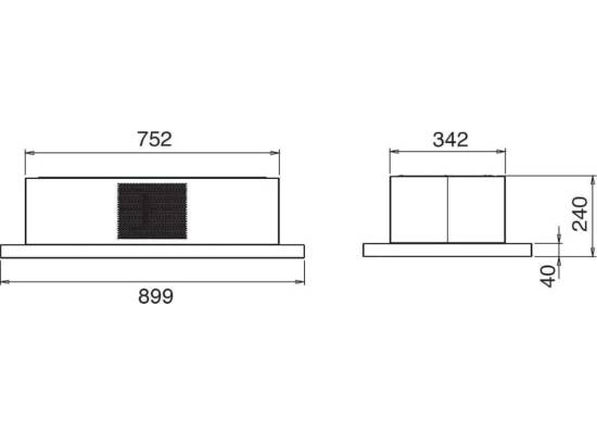 Okap sufitowy ELICA CLOUD SEVEN IX/F/90 (pochłaniacz) stal nierdzewna + biała maskownica (PRF0141953)