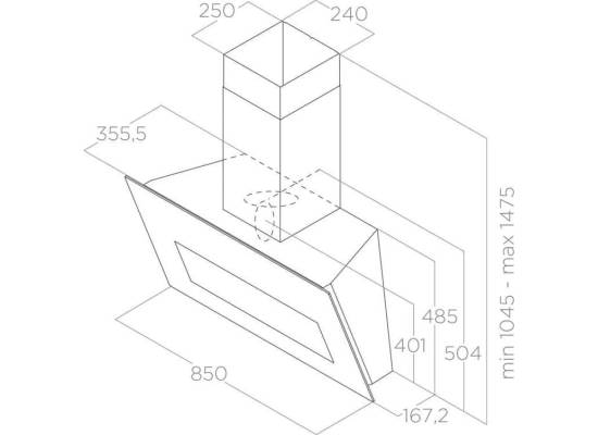 _kupon RABAT %_| Okap przyścienny ELICA BLOOM GR/A/85 szare szkło | 770 m3/h (PRF0164462A)