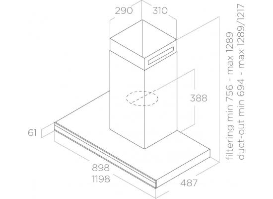 _kupon RABAT %_| Okap przyścienny ELICA ELEMENT @ IXBL/A/90 stal nierdzewna + czarne szkło | 620 m3/h (PRF0194157)