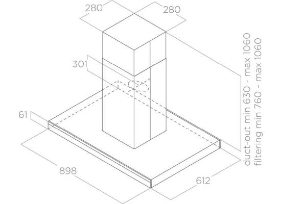 _kupon RABAT %_| Okap przyścienny ELICA ADELE @ IXBL/A/60 stal nierdzewna + czarne szkło | 770 m3/h (PRF0199700)