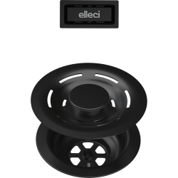 Elementy odpływu - korek z przelewem ELLECI FLOW PRO czarny (KITWPT-F-1VSELL-BK)