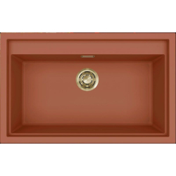 Zlew ELLECI SINTESI 130-GLD clay (K83) KERATEK + złoty odpływ (LKS13083GLD) *** zamów wycięcie otworów GRATIS ***