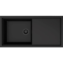 Zlew ELLECI SINTESI 480-BKM black (K86) KERATEK + czarny odpływ (LKS48086BKM) *** zamów wycięcie otworów GRATIS ***