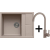 Zestaw ELLECI | zlew UNICO 125 + bateria C01 CADDY | tortora G43 (LGU12543+MGKC0143)