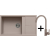 Zestaw ELLECI | zlew UNICO 410 + bateria C01 CADDY | tortora G43 (LGU41043+MGKC0143)