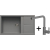 Zestaw ELLECI | zlew UNICO 410 + bateria C02 SHELL PLUS | cemento G48 (LGU41048+MGKC0248)