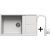 Zestaw ELLECI | zlew UNICO 410 + bateria DORA PLUS | bianco G68 (LGU41068+MGKDRP68)