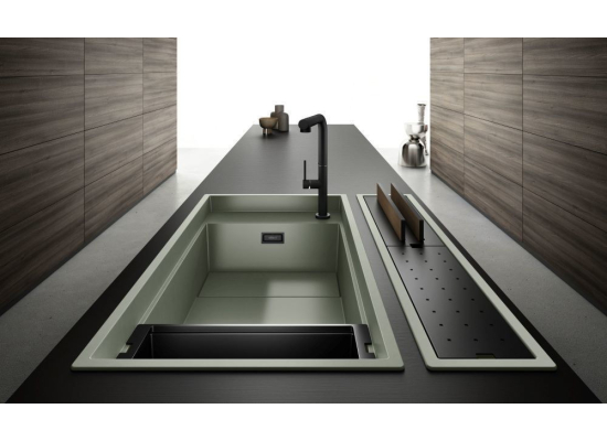 Zlew ELLECI DIALOGO CANALE sage green (K82) KERATEK (LKDC8682BKM)