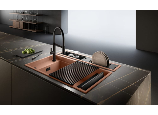 Zlew ELLECI DIALOGO CANALE sage green (K82) KERATEK (LKDC8682BKM)