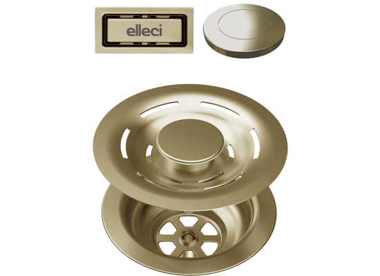 Korek automatyczny z przelewem ELLECI FLOW PRO złoty (KITASP-F-1VSELL-GD)