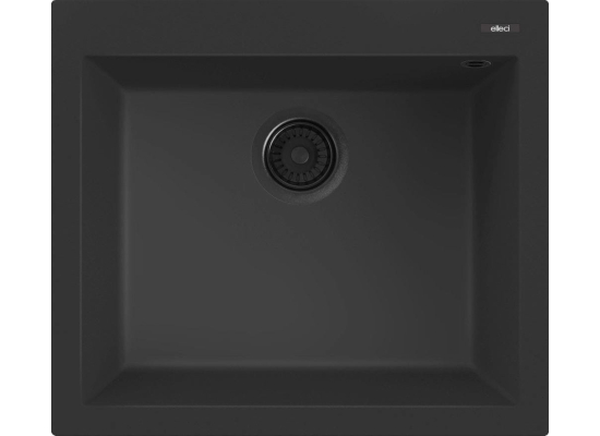 Zlew ELLECI QUADRA 105 tutto nero (G40) GRANITEK (LGQ10540A66) *** zamów wycięcie otworów GRATIS ***