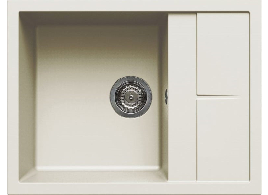 Zestaw ELLECI | zlew UNICO 125 + bateria C02 SHELL PLUS | bianco antico G62 (LGU12562+MGKC0262)