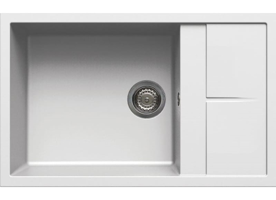 Zestaw ELLECI | zlew UNICO 310 + bateria C02 SHELL PLUS | bianco G68 (LGU31068+MGKC0268)