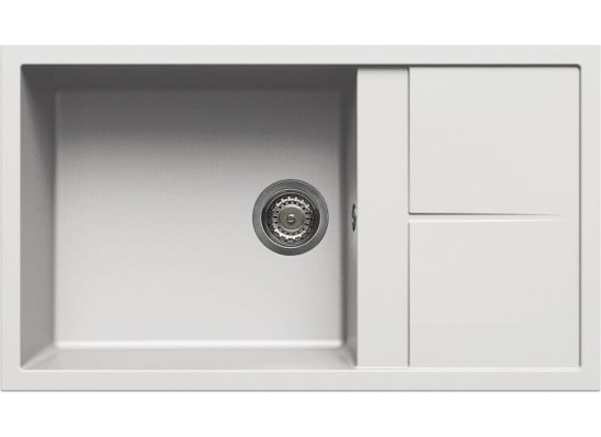 Zestaw ELLECI | zlew UNICO 410 + bateria DORA PLUS | bianco G68 (LGU41068+MGKDRP68)