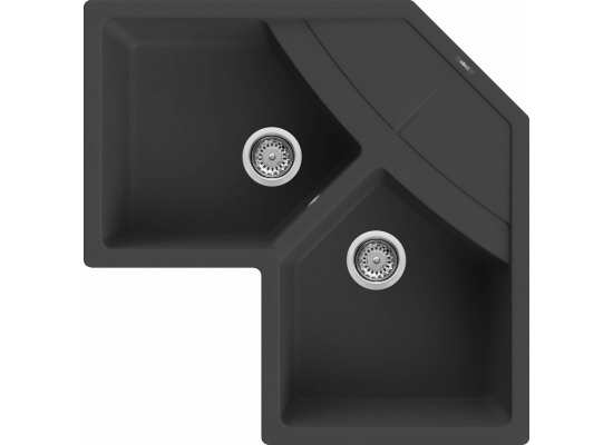 Zlew ELLECI UNICO CORNER nero (G40) GRANITEK (LGUCOR40) *** zamów wycięcie otworów GRATIS ***