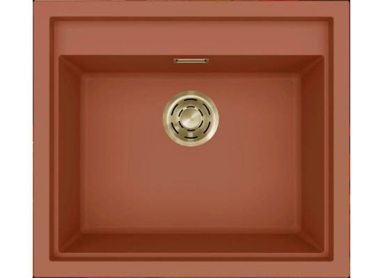 Zlew ELLECI SINTESI 105-GLD clay (K83) KERATEK + złoty odpływ (LKS10583GLD) *** zamów wycięcie otworów GRATIS ***