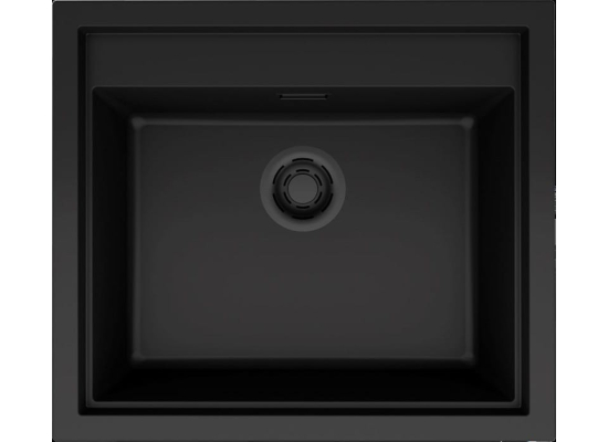 Zlew ELLECI SINTESI 105-BKM black (K86) KERATEK + czarny odpływ (LKS10586BKM) *** zamów wycięcie otworów GRATIS ***