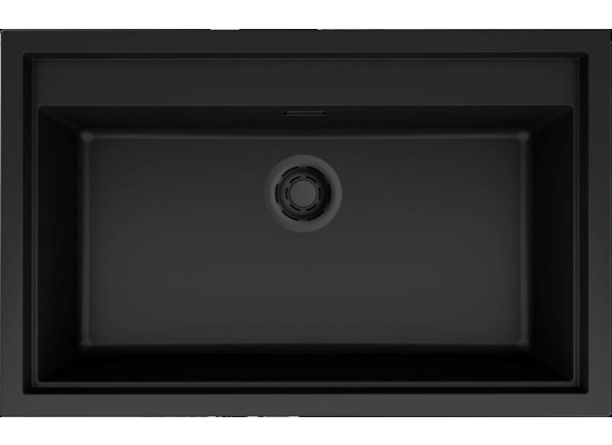 Zlew ELLECI SINTESI 130-BKM black (K86) KERATEK + czarny odpływ (LKS13086BKM) *** zamów wycięcie otworów GRATIS ***