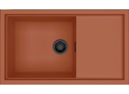 Zlew ELLECI SINTESI 410-BKM clay (K83) KERATEK + czarny odpływ (LKS41083BKM) *** zamów wycięcie otworów GRATIS ***