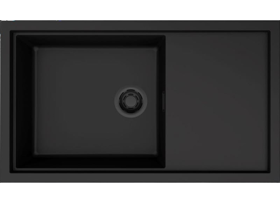 Zlew ELLECI SINTESI 410-BKM black (K86) KERATEK + czarny odpływ (LKS41086BKM) *** zamów wycięcie otworów GRATIS ***